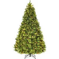 Northix Sapin de Noël artificiel avec lumières LED, 240 cm, vert