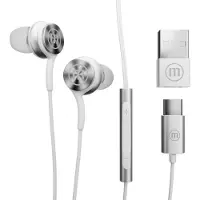 Maxell Casque filaire XC1 USB-C avec adaptateur USB-A blanc