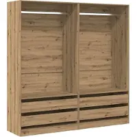 Syfax Garde-robe chêne artisanal 100x50x200 cm bois d'ingénierie
