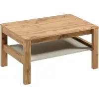 AX Living Table de salon Iseonia - largeur 90 cm, chene wotan/beige