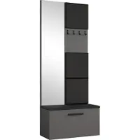 AX Living Armoire avec miroir Rosanno III - 80,6 cm Gris JS100