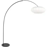 Steinhauer Lampadaire Curve noir avec abat-jour blanc Ø 60cm