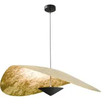 Masterlight Ø Lumière suspendue LED de 90 cm Lente Feuille d’or