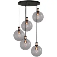 Masterlight Lampe suspendue Vide Lazise 2 5x Ø 25cm doré avec noir