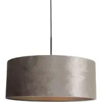 Steinhauer Lampe suspendue Sparkled 50 cm noir avec abat-jour en velours taupe