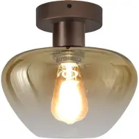 Masterlight Plafonnier Genua marron avec verre doré Ø 24cm