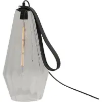 Masterlight Lampe de table noire Diamond 40 cm avec verre transparent