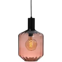 Masterlight Lampe suspendue noire Porto avec verre rouge Jagger - Ø 19cm