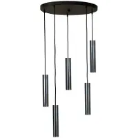 Masterlight Lampe suspendue Run Cylindres en bronze à 5 lumières