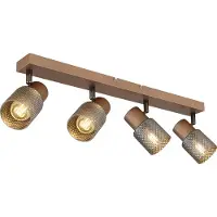 Globo Lampe de plafond Satella Café marron 4 clairs