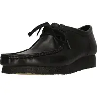Clarks Chaussure à lacets 'Wallabee Black Leather' noir