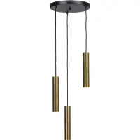 Masterlight Lampe suspendue Run Plaque ronde Ø35 - 3x GU10 - cuivre ancien
