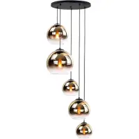 Highlight Suspension 5 lumières Fantasy noir avec or