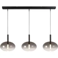 Masterlight Lampe pendante 3L Ø 24cm Lido Onion avec du verre qui s’estompe à la fumée