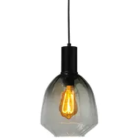 Masterlight Lampe suspendue noire Porto avec verre vert Nicolette - Ø 20cm