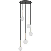 Nowodvorski Lighting Lustre KARO noir, blanc et doré, 5xG9x12W, verre, dimensions : 120x40x40 cm, IP20,