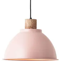 Brilliant Suspension décorative Erena, rose pâle | dimmable avec une ampoule adaptée | Ø 38 cm | Hauteur 120 cm | 1 x E27, max. 60 watts | Métal/bois