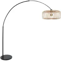Steinhauer Lampe à arc noir Sparkled Light bambou