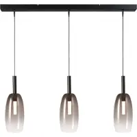 Masterlight Lampe pendante 3L Ø 11,5cm Lido Olive avec du verre qui s’estompe à la fumée