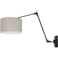 Steinhauer Lampe de lecture murale Prestige Chic noir avec abat-jour taupe 30cm