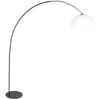Steinhauer Lampadaire Curve noir avec boule d’abat-jour blanche Ø 48cm