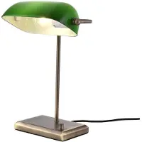 Artdelight Lampe de banquier classique Oxford Bronze avec vert