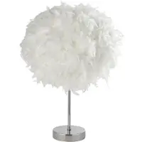 Searchlight Lampe de table Hattie avec plumes