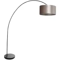 Steinhauer Lampadaire - noir - Solva - métal textile - lampe arquée - E27 - 3895ZW -