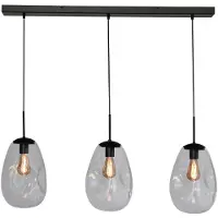 Masterlight Lampe à suspension en verre Lava 3x verre transparent Ø 22,5 cm