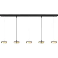 Masterlight Lampe suspendue à 5 lumières Imperia 160 cm noir avec or