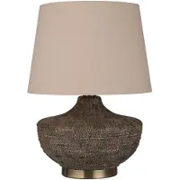 Searchlight Lampe de table Avaya céramique avec abat-jour en lin