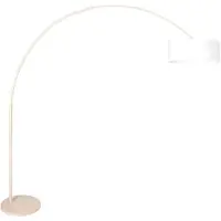 Steinhauer Lampe à arc Sparkled Light crème avec abat-jour blanc Ø 50cm