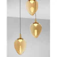 Lyora Suspension Nali Verre ambré à 3 lumières