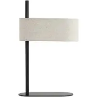 Searchlight Lampe de table Hessian noir avec abat-jour en lin