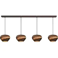 Masterlight Lampe suspendue à 4 lumières Cartone avec des cagoules Think Paper