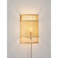 Lyora Applique murale en bambou Pale avec câble