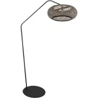 Anne Light & Home Lampadaire - naturel noir - ZigZag - bambou métal - lampe arquée - E27 - 4510ZW - Anne Lighting
