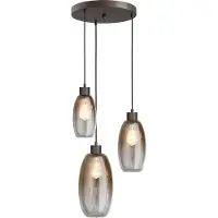 Masterlight Lampe pendante Vide Olive avec 3 verres - cacao - Ø35cm