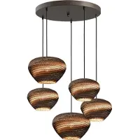 Masterlight Lampe suspendue Think Paper à 5 lumières Cartone