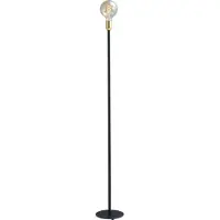 Masterlight Lampadaire noir Tube 130cm avec raccord doré