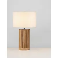 Lyora Lampe de table Nau Bois avec capot blanc