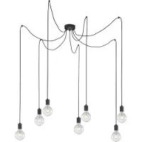 Artdelight Suspension à 7 lumières Spin noir
