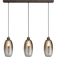 Masterlight Lampe suspendue en verre Olive 3x Ø 18,5cm - cacao
