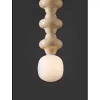 Nova Luce Suspension Clio L céramique jaune avec verre blanc