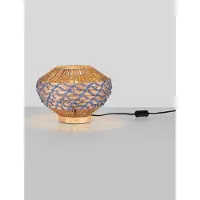 Lyora Lampe de table Mapi Ø 31cm bleu avec marron