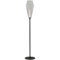 Masterlight Lampadaire noir Diamond 190cm avec verre clair