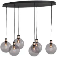 Masterlight Lampe suspendue Lazise 2 6x Ø 20cm doré avec noir