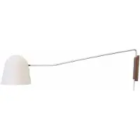 Artdelight Lampe de lecture élégante Sensa blanc avec du bois