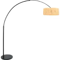 Steinhauer Lampe à arc Sparkled Light noir avec abat-jour paille
