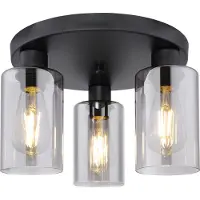 Globo Lighting Plafonnier métal noir mat, 3x E27